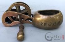 Antique miscellaneous parts Pure copper ink fountain scribing cartridge Old-fashioned carpenter special antique ink fountain box Ink warehouse reel special offer