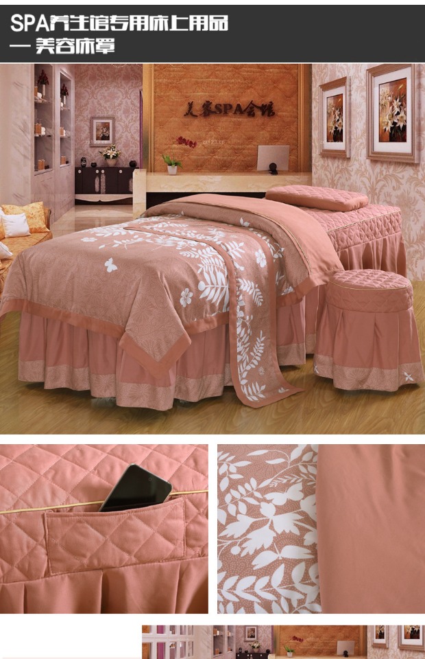 Châu Âu vẻ đẹp tối giản bedspread denim vẻ đẹp cao cấp salon massage trị liệu gia đình bedspread bedspread bốn đặc biệt - Trang bị tấm mẫu ga phủ giường spa