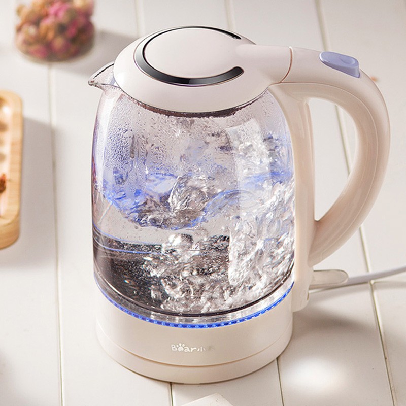 Small Bear Fast Boiling Pot Hot Water Pot Home Automatic Power Cut Large Capacity Glass Transparent Boiling Water Pot Boiling Water Teapot Tea Tea