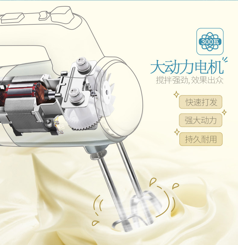Máy đánh trứng gấu điện gia dụng cầm tay máy kem tự động nướng bột trộn máy đánh trứng cầm tay máy đánh trứng kitchen art