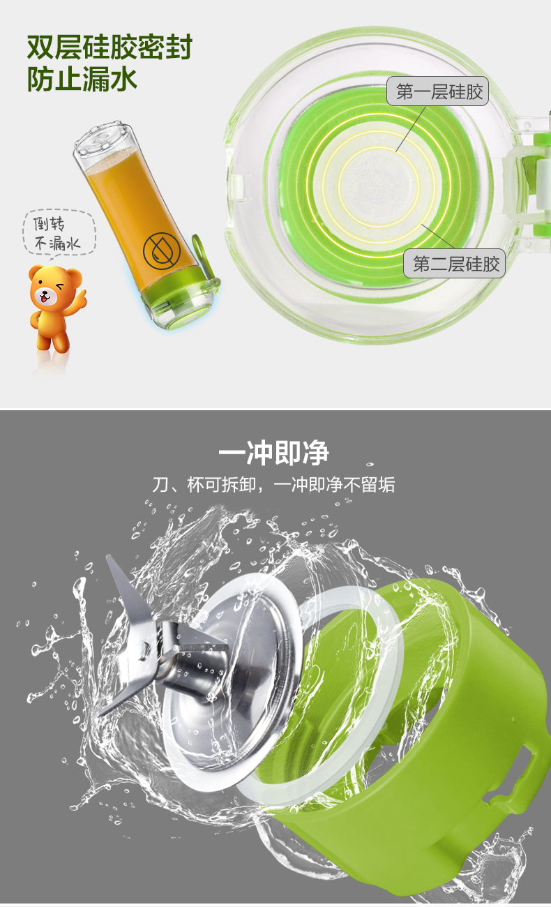 máy ép hoa quả bằng tay Bear / Cubs LLJ-D06A1 Máy ép trái cây gia đình Sinh viên tự động Ly trái cây và rau quả nhỏ tự động - Máy ép trái cây máy xay sinh tố đa năng