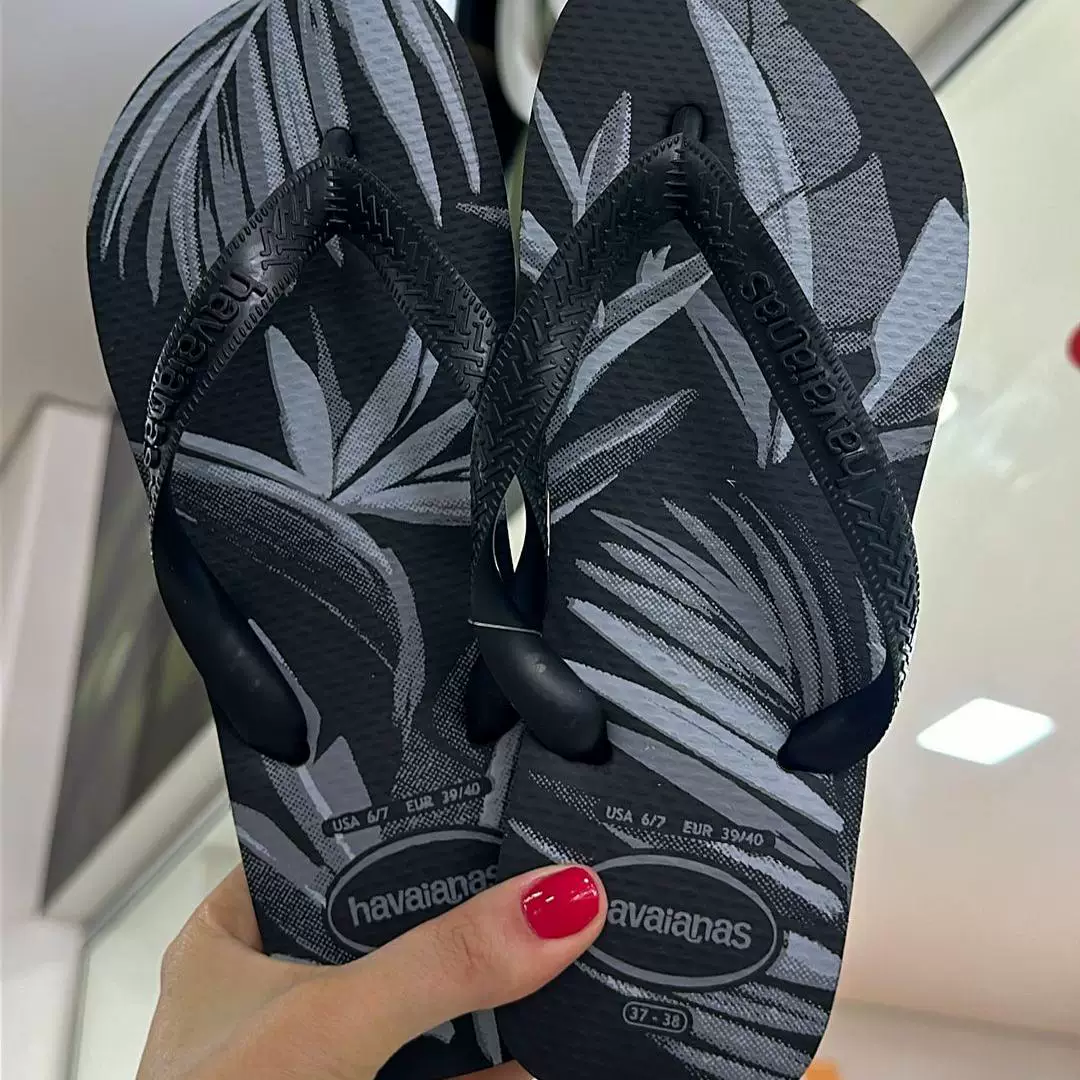 Сланцы Havaianas Havana серия ALOHA растительный узор мужские угловые сандалии пляжные тапочки