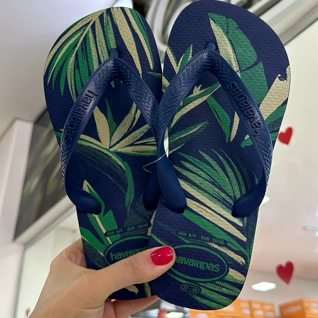 Сланцы Havaianas Havana серия ALOHA растительный узор мужские угловые сандалии пляжные тапочки