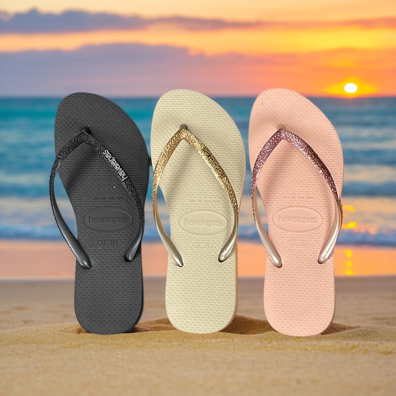 Havaianas Sequin Slim Flip-Flops for Women, Non-Slip Bathroom Slippers, Thong Sandals for the Beach Havaianas Sequin Slim Flip-Flops for Women, Non-Slip Bathroom Slippers, Thong Sandals for the Beach