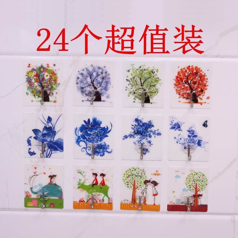 Hook strong sticky sticky hook sticky hook can stick to the wall glass wall hanging load-bearing tile free punching hook home