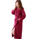 Thickened flannel bathrobe women's plus size long nightgown dressing gown nightdress coral fleece pajamas men's autumn and winter bathrobe