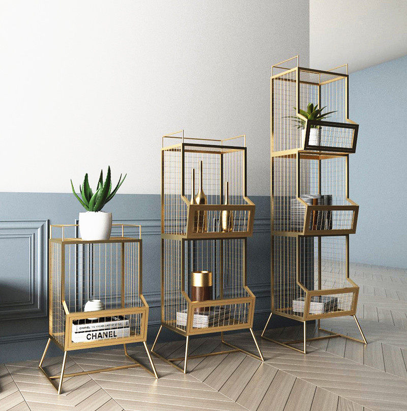 Simple modern shelf in rooms in rooms bookshelves multi-layer landing storage to hold a light luxury mesh porch shelf