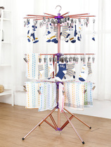 Baby drying rack floor folding newborn diaper clothes drying artifact baby children household cold clothes hanger towel rack