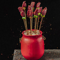 Melamine antique copper ring jar Shu Daxia same style hot pot restaurant creative tableware beef Xiaojun liver skewers skewers incense tray