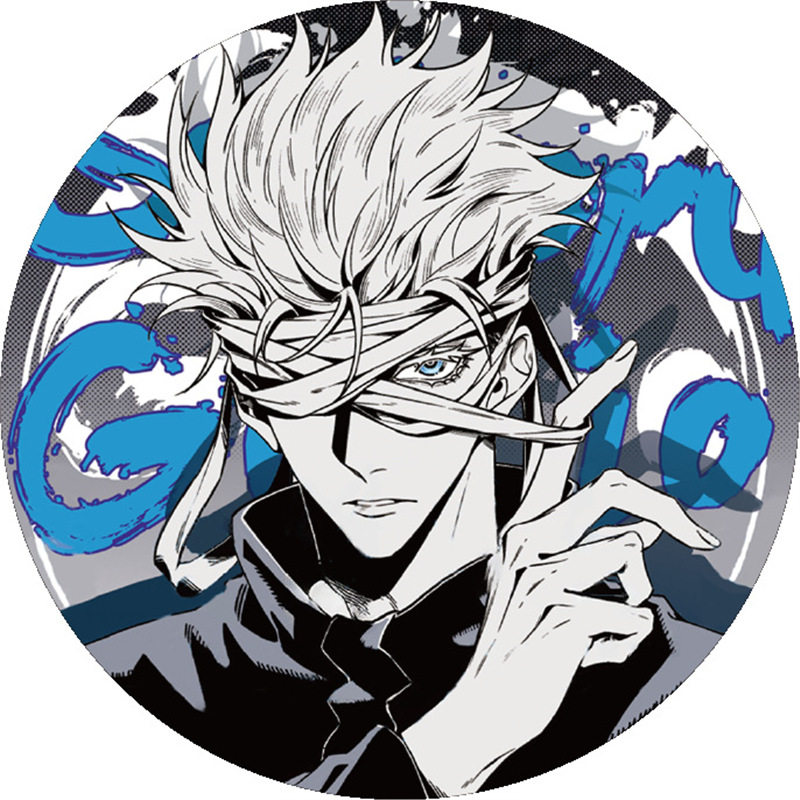 Jujutsu Kaisen Satoru Gojo Merchandise Suguru Geto Fanmade ACG Badge Double-Flash Reflective Commemorative Glitter