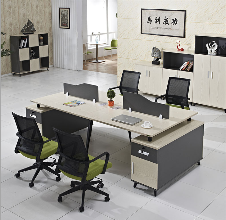 Staff desk Simply modern 4 - person Guangzhou office furniture workplace staff table screen office chair