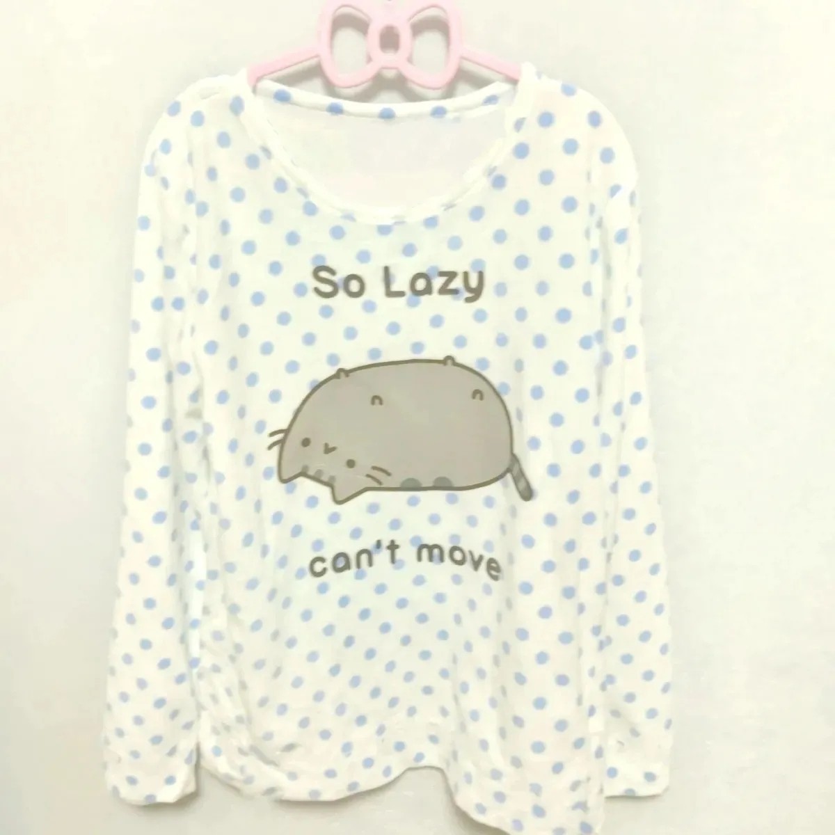 Snuggly Cat Polka Dot Tee: Your Go-To Soft Spring Loungewear - Taobao product photo 8