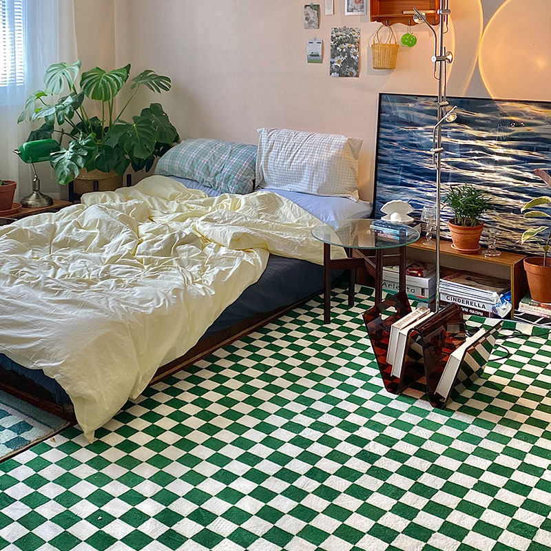 Roof carpets board carpets green white plate modern minimalist in wind Moroccan mat can be customized