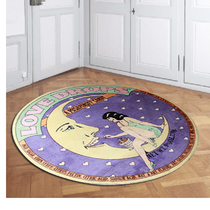 House Yen Icarpets Abstract Plush Round Carpet Round Ground Mat Bedroom Book Room Sleepable Bedside Blanket Mat