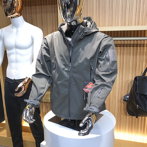 Tactical Series! Outdoor Technology, Windproof and Waterproof! Autumn and Winter Men's Fleece-Lined Hooded Softshell Jacket Tactical Series! Outdoor Technology, Windproof and Waterproof! Autumn and Winter Men's Fleece-Lined Hooded Softshell Jacket