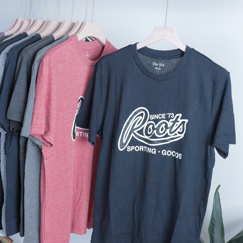 Clear Cabin Large Pick Up Leak Foreign Trade Men's Clothing Cut Tail Single Lovers STAMP SHORT SLEEVE T-SHIRT CASUAL TREND HALF SLEEVE SHIRT