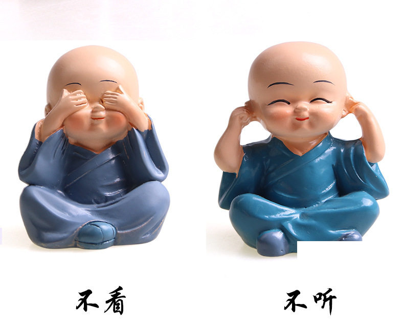 Shake head ornaments car four not small monk car supplies creative cute cartoon car interior decorations home ornaments