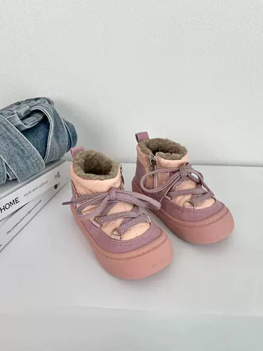 Детские зимние утепленные туфли, удерживающие тепло сапоги подходит для мужчин и женщин, в корейском стиле