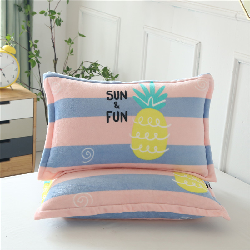 Mùa đông dày nhung gối nhung với một cặp gối flannel 48 74cm sinh viên độc thân 2 gói gối cổ