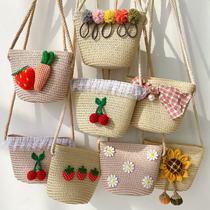 2021 new childrens straw bag girl girl girl student shoulder bag baby princess fashion tide shoulder bag
