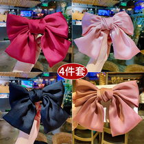 2021 New Net red bow hairclip children girl back head hair card red headdress hair accessories clip clip