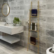 Stair hair hanging rod White wall floor-to-ceiling vintage hanger trapezoidal towel rack on the wall Apartment type