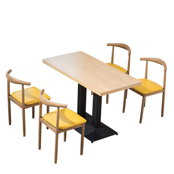 Snack restaurant milk tea shop table and chair combination simple hamburger noodle restaurant barbecue dessert fast food restaurant dining table and chairs