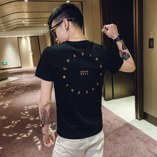 Tide, мужская универсальная летняя трендовая хлопковая футболка с коротким рукавом, коллекция 2021, облегающий крой