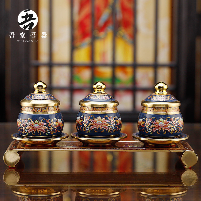 Pure copper is dedicated to the water glass room for domestic use for the Buddha's enamel St. water glass Buddha Hall Special Buddha Supplies Buddha for the cup