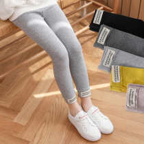 Spring and autumn pure cotton girls leggings outside the baby autumn thin childrens clothing small girl female treasure pants medium thick