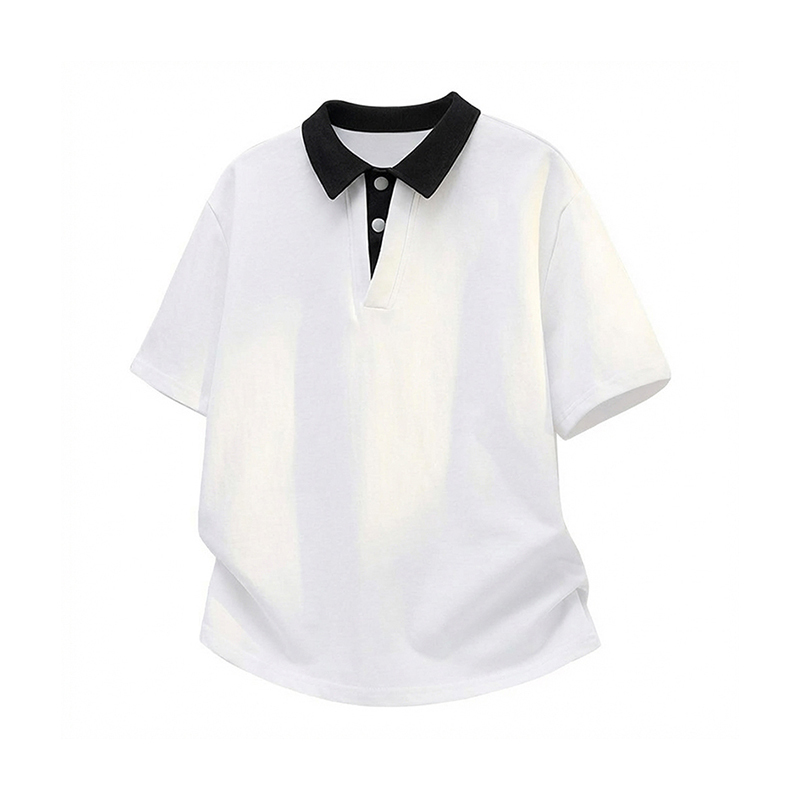 Pop Bomb Fake Two-Piece Short-Sleeve Polo Shirt for Men, Summer Style, Same Style as Binzi, High-End Design, Regular Shoulder Half-Sleeve T-Shirt