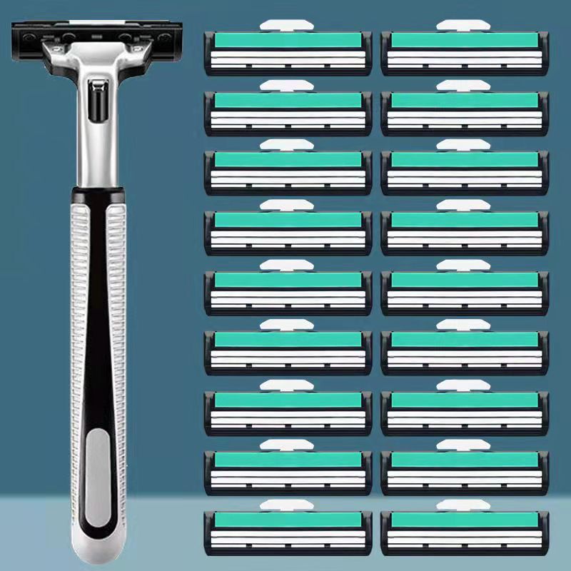 Geelyshi Double-Layer Razor Old-Fashioned Manual Razor Men's Beard Razor Shaving Razor Razor Blade