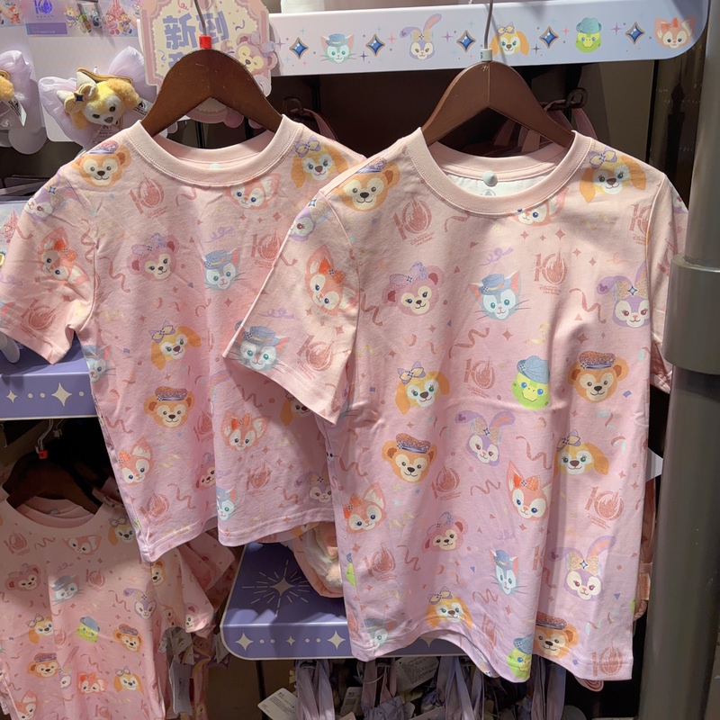 Shanghai Disney Domestic Edition 10Th Birthday Celebration Duffy and Friends Series Short-Sleeve T-Shirt Top