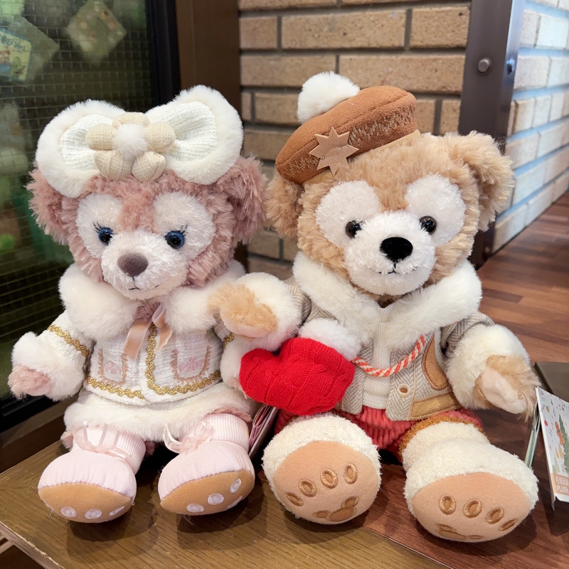 Disney Domestic Edition Winter Duffy and Shelliemay Celebration Plush Doll Little Bear Wedding Bed Doll
