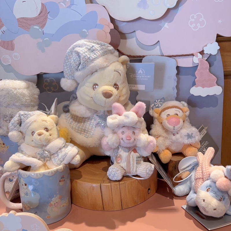 Shanghai Disney Domestic Edition 2025 Winnie the Pooh Tigger Eeyore Donkey Keychain Pendant Doll