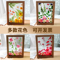 Custom] Hand Embossed Dry Flower Photo Frame Material Pendulum Table Transparent Solid plant specimen Double face glass Ideas