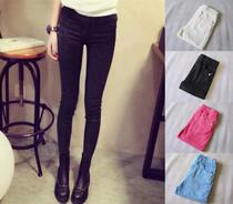 Break color clear cabin 100 lap spring summer wide edge tightness waist pure cotton elastic tight pants high waist beating bottom outside wearing small leggings pants thin