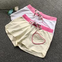 Summer loving sticker bag Youth Aging Teen Girls pure cotton wool circle low waist tightness waist shorts shorts hot pants children