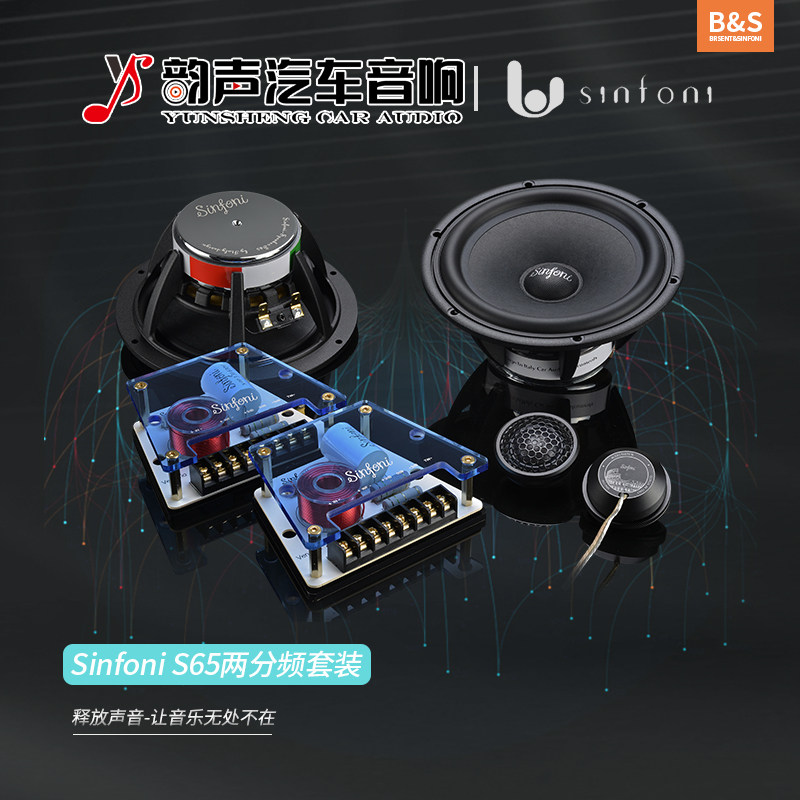 Dongguan Auto Sound Retrofit Sinfoni Poetry Finney S65 Two-frequency coated horn speaker Pack installation