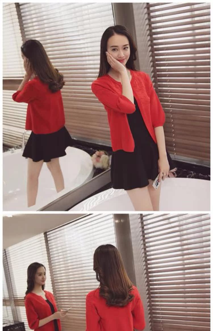 Mùa xuân 2018 mới của phụ nữ phiên bản Hàn Quốc của áo len mỏng, áo len mỏng, khăn choàng nhỏ áo cardigan nữ hàn quốc