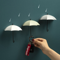 Umbrella adhesive hook wall hanging non-scarred nail wall strong creative cute non-perforated door rear key hanging clothes decorative hook