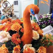 Simulation Mascot Peacock Head Model Opening Flower Basket Flower Arrangement Decorations Hem Decorative material flowers floral packaging