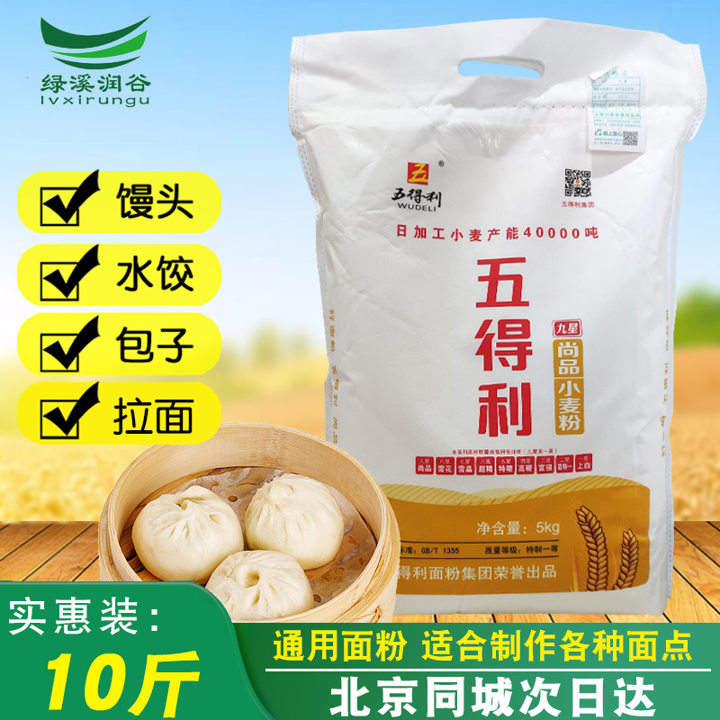 Fitsu flour Nine Star Style 5 kg household wheat powder flour made baking raw materials for baking bread dumplings