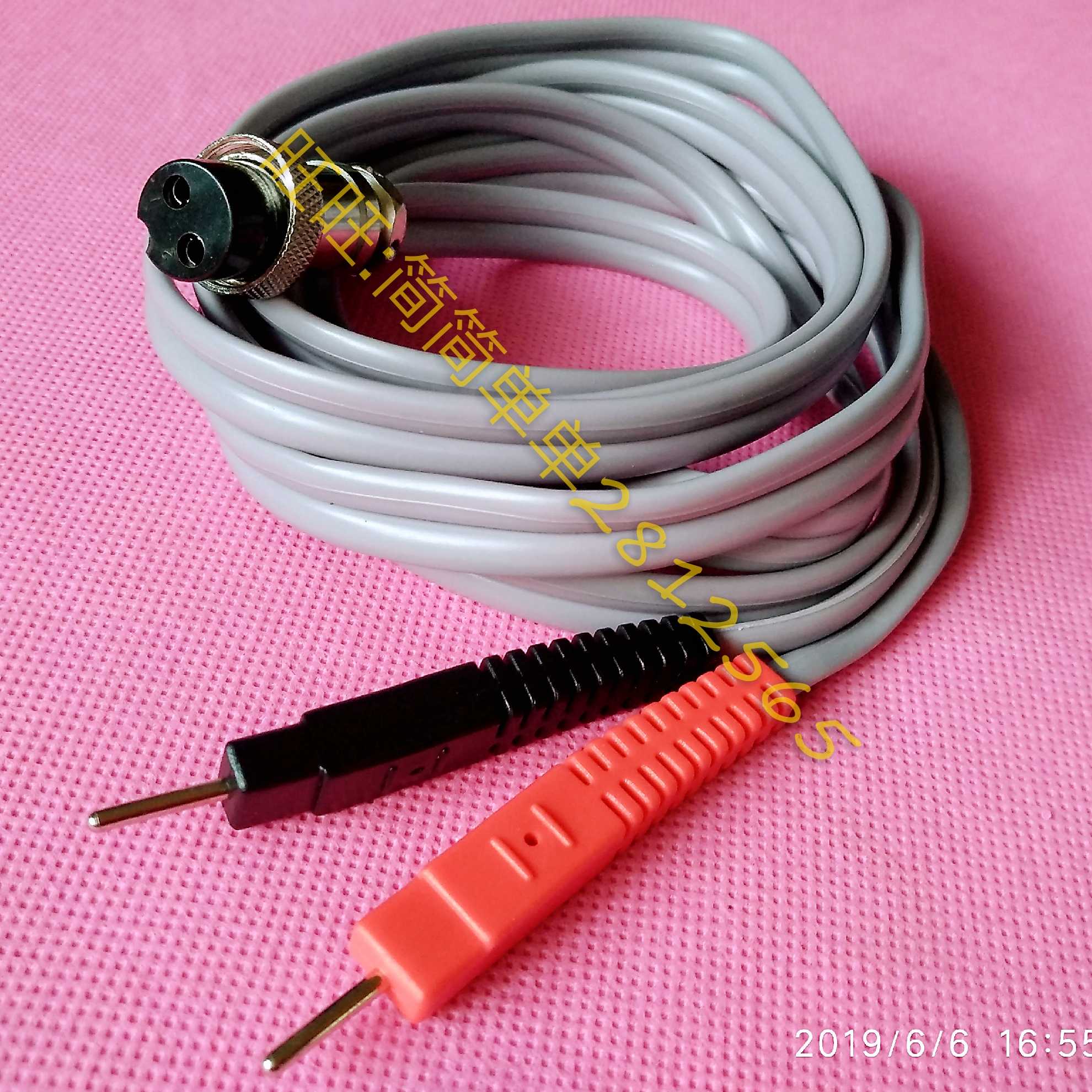 Nanjing Huabeii HB-2000 type postpartum rehabilitation instrument electrode sheet lead wire connection line two holes two core thick