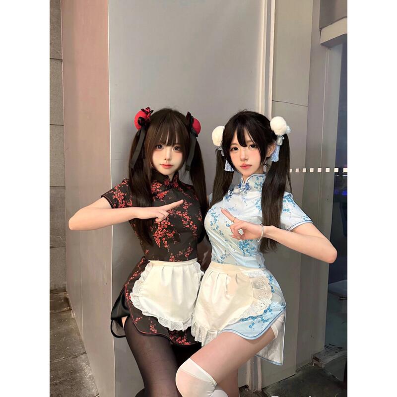 Christmas Cos Costume Chinese Girl New Chinese-Style Cheongsam Dress Japanese Maid Dress Lolita Outfit Christmas Cos Costume Chinese Girl New Chinese-Style Cheongsam Dress Japanese Maid Dress Lolita Outfit