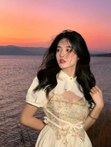 Design Sensation Small Crowdwear Style Garden Cream Crushed Flowers Pure Desire to dress Summer hanging with outskirt Skirt Outside