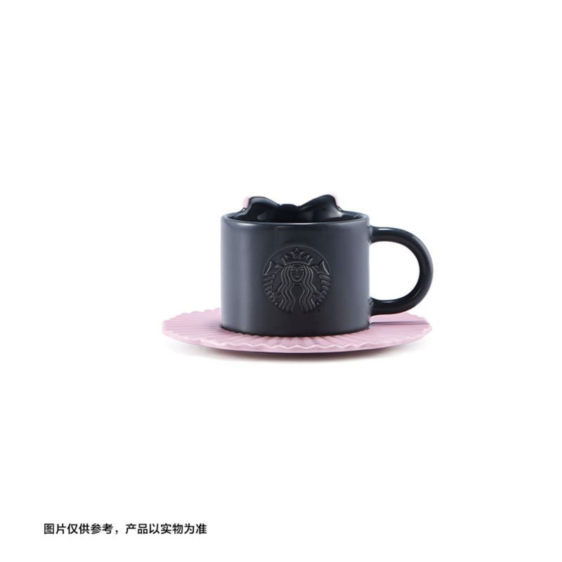 Starbucks Cup 2026 Sweet Cool Punk Ballet Black Pink Bow Cup and Saucer Set Gift Coffee Cup Gift Box