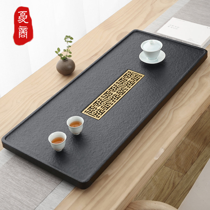 Natural Ujiujiujite tea plate household simple whole stone tea table modern stone tea sea tea tray