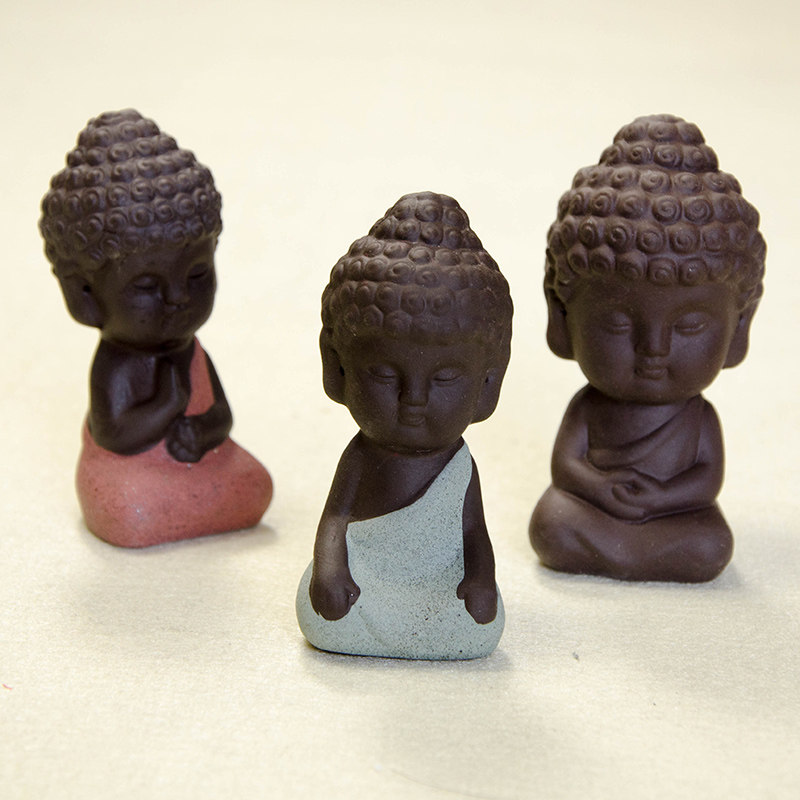 Black gold stone tea tray with sand-picking pottery tea pet