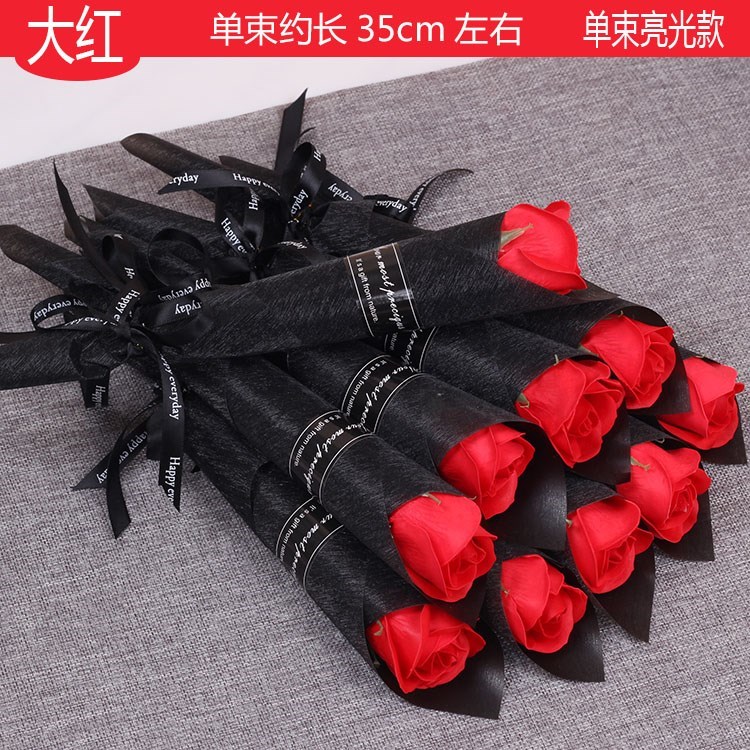 Single-branch emulation gift boxes Fake Rose Flowers Sunflower Single One soap Soap Flowers Bouquet Christmas Small Gifts